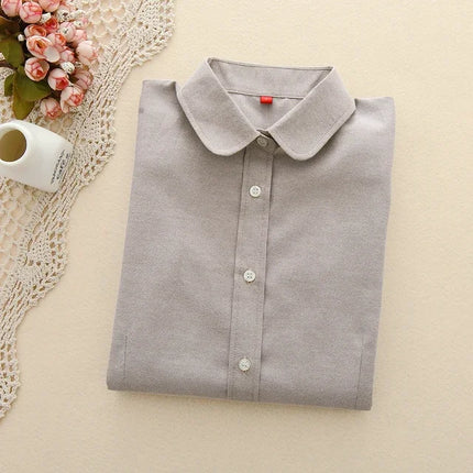 Women Blouse 2023 New Casual BRAND Long Sleeved Cotton Oxford White Shirt Woman Office Shirts Excellent Quality Blusas Lady