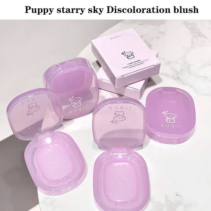 Jelly Fine Flash Blush Moisturizing Lip Cheek Dye Lip Gloss Long-lasting Brightening Natural Temperature Change Shimmer Blusher