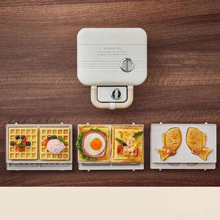 Home Time Multi-function Waffle Light Machine Small Bread Machine Double Plate Sandwich Breakfast Machine