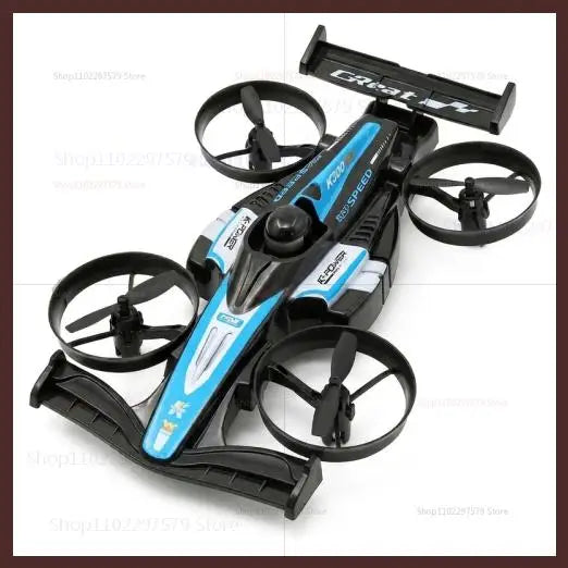 RC UAV Flying Drift Cars 2-in-1 Quadcopter and Mini Racing Car for Boys Kids Electric Deformable Toy Gift for Air and Ground Pla