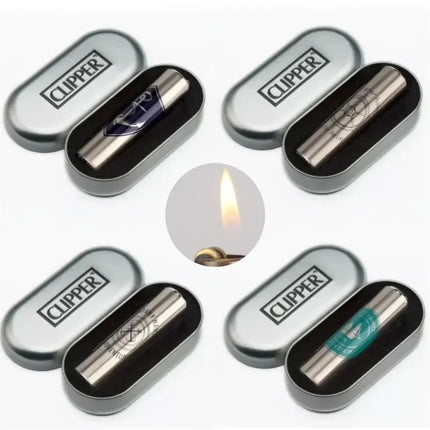 New Clipper Spades A Metal Fireless Butane Gas Jet Torch Lighter Portable Grinding Wheel Flint Inflatable Lighter Men's Gift