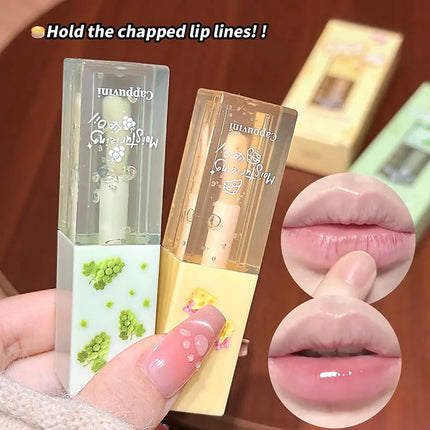 2Pcs Moisturizing Lip Balm & Lip Oil Set Deep Hydration Lip Care Kit Reduces Lip Lines Plumps Lips for Soft And Smooth Pout