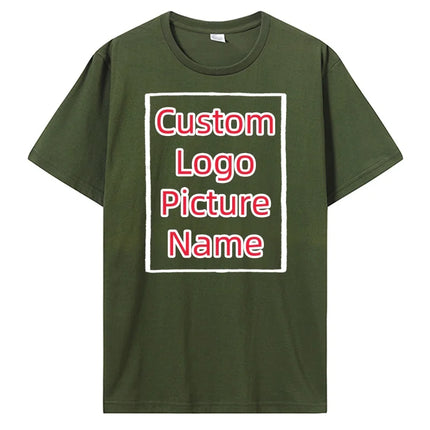 Custom T-Shirt Make Your Design Logo Text Men Print Company Team Cotton T-shirt Personalized T-shirt Gift Tees Tops