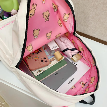 Hot Cute Bear Rilakkumas Backpack Large Capacity Anime Cartoon Backpack Stylish Student School Bag Nylon Shoulder Bags Schoolbag