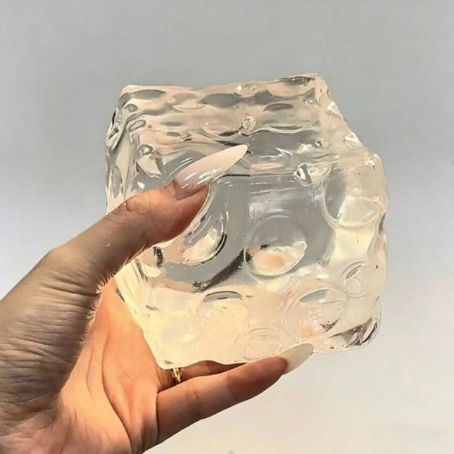 Slow rebound square cheese kneading music simulation food toy plastic venting ball transparent decompression artifact toy gift