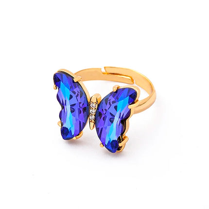 Nidin Lucky Butterfly Jewelry Sets For Women Wedding Jewelry 12 Colors  Zircon Earrings Bracelets Rings Pendant Necklace Gift