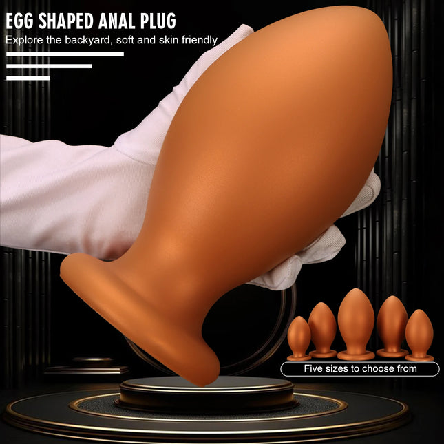 NEW Dragon Egg Anal Plug XXL Fisting Anal Plug Smooth Silicone Butt Plug Prostate Sex Toy For Women/Men 18 Anal Dilator Beads