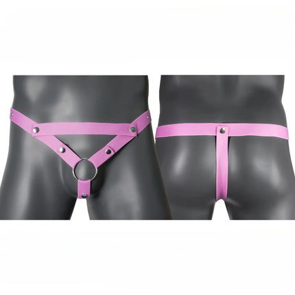 Male Penis Ring Chastity Cage Anti-off Device Elastic Band Auxiliary Belt Adjustable Underwear Rope Scrotum Ring Sissy Sex Toys