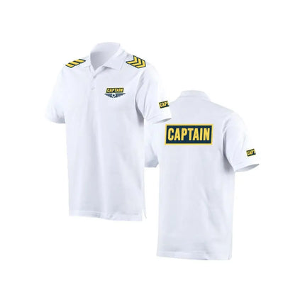 Captain Classic Basics Polo Shirt Business Casual Breathable Short Sleeve Work Uniform Fashion Comfortable Lapel Buttons Tops