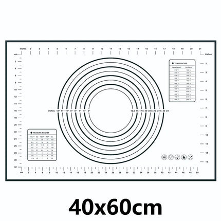 8 Size Silicone Baking Mat Reusable Nonstick Baking Sheet Thick Dough Rolling Mat with Measurements and Edge Heightening JT606