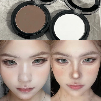 3D Nose Shadow Matte Cement Gray White Face Contouring Press Powder Natural Brightening Highlighter Face Bronzer Contour Makeup