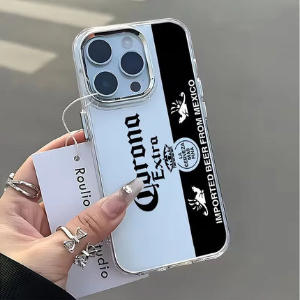 C-CoronaS Phone Case For iPhone 17 16e 16 15 14 13 12 11 mini Pro Max X XR XSMAX 8 Air Plus Transparent Soft Cover E-ExtraS Beer