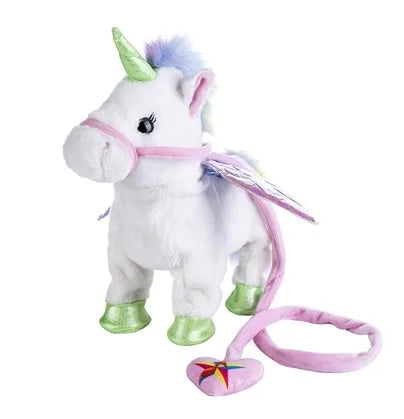 Unicorn Leading Rope Angel Horse Doll Walking Singing Electric Plush Toy Children's Gift