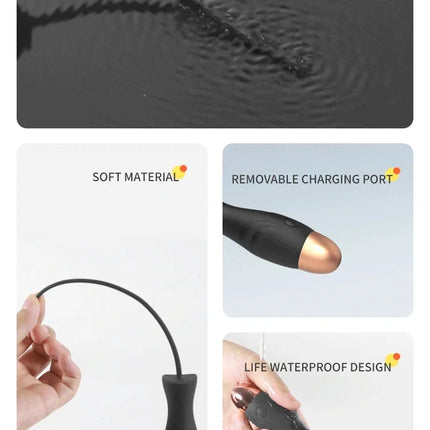 Male Urethral Vibrator Soft Silicone Urethral Dilator Set Catheter Penis Plug Sounding Horse Eye Stimulation for Probe  AdultMan