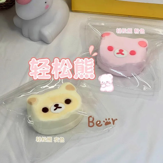 Little Red Book Viral Rilakkuma Bear Head Squishy Stress Relief Toy Food Grade Silicone Slow Rebound Creamy Feel For Kids Adults