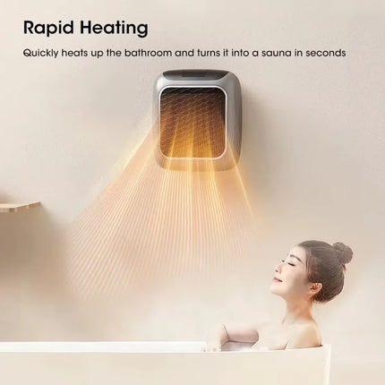EU/US 800W Mini Heater for Home Small Bathroom Heating Fans Wall Mounted PTC Ceramic with Remote Control Household
