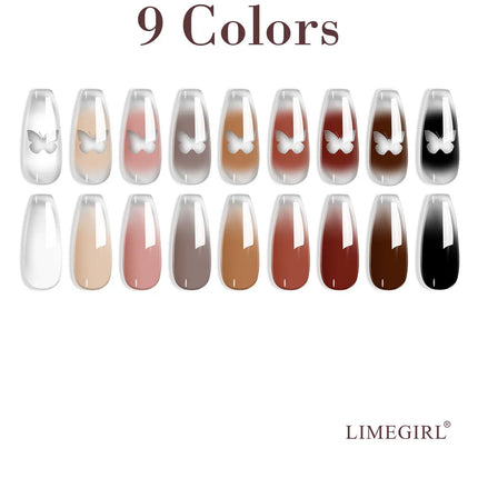 9-colors Memories of Autumn Patter Glue Smudges Canned High Saturation Popular Semi-solid Nail Polish Glue Nail Salon