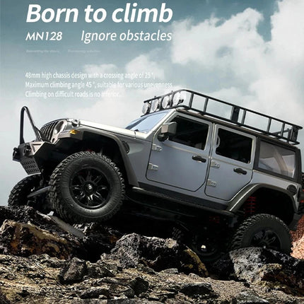  MN128 Full Scale RC CAR Model Remote Control Car Wrangler Jeep 4WD Climbing Car Simulation Off Road Vehicle Toy