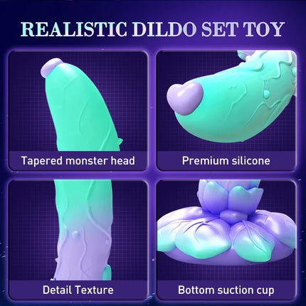 Monster Dildo Silicone Fantasy Colorful Cute Dildo Gingerbread Man Strong Suction Cup Dragon Dildo Anal Plug Sex Toys For Women