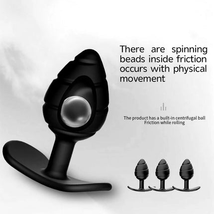 Silicone Anal Plug Soft Butt Plug with Metal Ball Rolling Massage for Women Male Erotic Massager Dildo Vibrator Anal Toys Adult