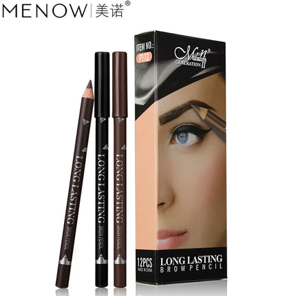 6/12PCs eye brow pencil waterproof professional women eye makeup pen easy color natural black Brown cosmetic beauty eyebrow tool