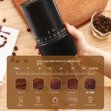New Portable Electric Coffee Bean Grinder Household 1000mAh 35 Gears Externally Adjustable Coffee Machine Rechargeable Grinders