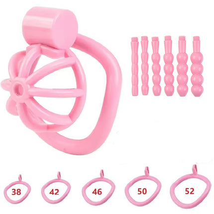 New 2026 Male Penis Chastity Cage Set Small Chastity Cage 5 Cock Rings With Urethral Sound Plug Penis Bondage Slave Man Sex Toy