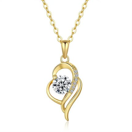Luxury 100% Real 18k Gold Women's Irregular Clavicle Chain Pendant Moissanite Necklace