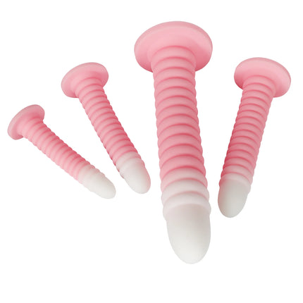 Extra Long Gradient Pink Anal Plug Massager With Threaded Suction Cup Rear Multi-size Unisex Anal Plug Adult Erotic Anal Sex Toy
