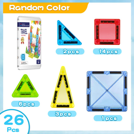 Large and Small Combination Magnetic Building Toys, Travel-Sized Iron Box for Easy Portability, Magnetic Building Blocks with Cr