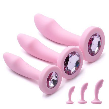 Silicone Anal Plug 3 Sizes Butt Plug Crystal Base Analplug Sex Toys For Woman Men Anal Toys Anal Dildo Adult Toys