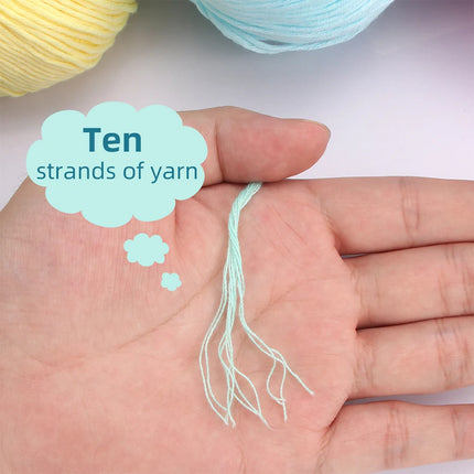3PCS 100% Organic Cotton Yarn Machine Washable For Adult Baby Sweaters/Gloves/Scarves/Hats Etc. 50 gr (1.76 oz) 125 m (136 yrd)
