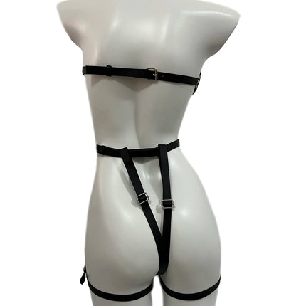 Sexy Body Harness Belt Set Tights Women Bdsm Leather Lingerie Fetish Clothing Underwear Harness Bondage Sex Toy Accessories