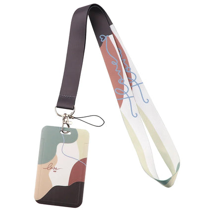 New Sakura Cherry Blossoms Flower lanyard card ID Badge Holder Keychain Pass Gym Mobile Kids Key Holder Key Rings Gift