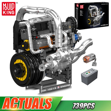 Mould King 10215 The Supercar Engine Building Block Assembly Sport Car Engine Brick Set Technical Car Toys Kids Christmas Gift