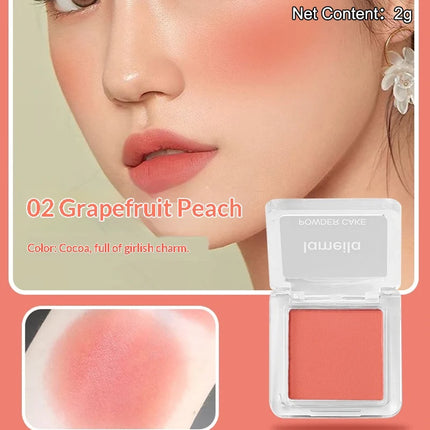 1Pc Face Blusher Matte Natural Cheek Tint Brighten Face Waterproof Face Contouring Cosmetics Blush Powder Soft Female Makeup
