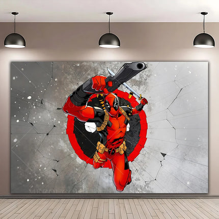 Superhero Deadpool and Wolverine Themed Customized Boy's Birthday Party Decoration Banner With Portrait Photography Studio Props