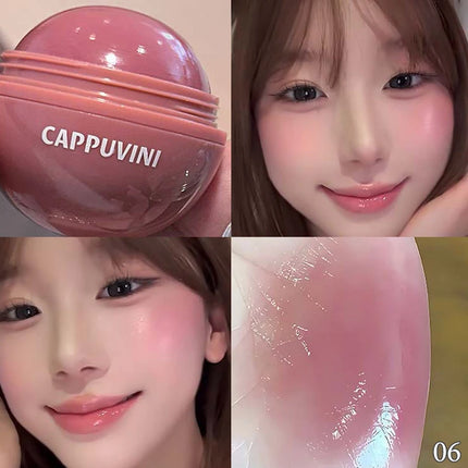 Cappuvini Juice Blush Ball Water Light Blusher Brightening Face Easy Color Multi-Use Blush Makeup Suitable For Lips And Cheeks