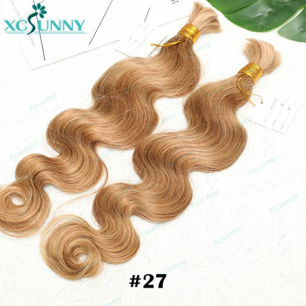 Body Wave Braiding Human Hair 27 Double Drawn Bulk Human Hair For Braiding Blonde Bundles Boho Braids Human Hair Color 30