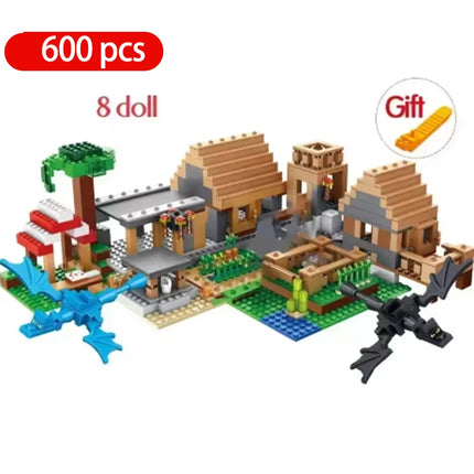 Hot Toys The Village Special Edition Building Blocks With Steve Action Figures Compatible with The World Set Toy 21128