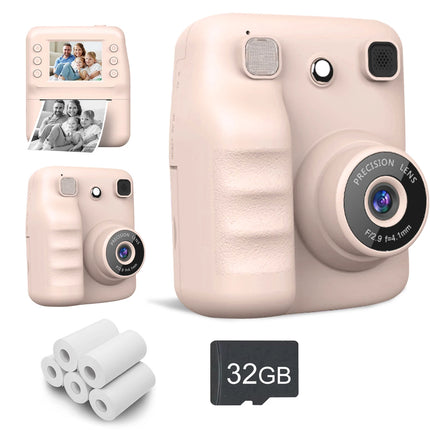 Kids Camera Instant Print,1080P Kids Instant Cameras that Print Photos,Christmas Birthday Gifts for Girls Age 3-12,Portable Toy for 3 4 5 6 7 8 9 10 Year Old Girls Boys Pink