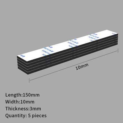 10X Double Sided Adhesive Pads,Heavy Duty Mounting Tape 3mm Thickness Pre-Cut Foam Tape,Super-Sticky Black Strong Pads Rectangle