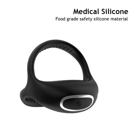 Male Silicone Penis Ring Wireless Ultra Soft CockRing 10 Vibration for Erection Enhancing Time Delay Ejaculation Sex Toy for Men