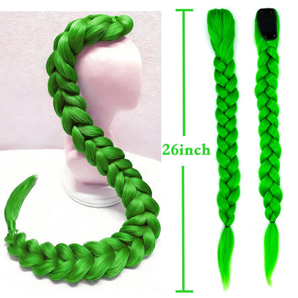 Rumi Purple Braids Cosplay Hair Extensions 26Inch Synthetic Braiding Hair Easy Clip in Ponytail for Cosplay Halloween Costume