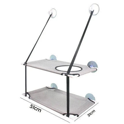 Cat Hammock Suction Cup Windowsill Cat Comfortable Hammock Summer Breathable Mesh Single/Double Hanging Beds Pet Accessories