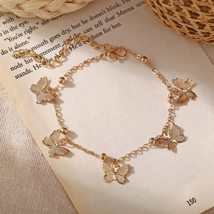 Gold Silver Color Butterfly Fashion Anklets For Women Summer Beach Ankle Bracelet Foot Chain Jewelry Retro Simple