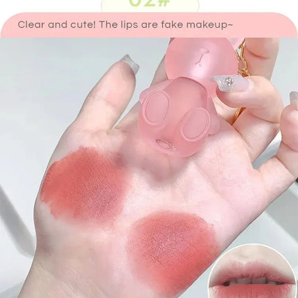 Cute Bunny Lipgloss Matte Velvet Lip Clay Long-lasting Color Non-drying Gege Bear Rabbit Lip Glaze