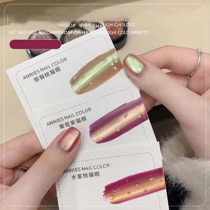 New Fruit Gift Box Cat Eye Nail Polish Gel 2025 Flash Glass Bead Cat Eye Nail Guava Grape Green Apple UV Nail Varnish Manicure
