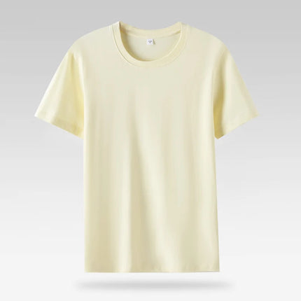 Women 100% Cotton T Shirts.Casual Female Regular Fit Soft Tees Short Sleeve Summer Tops.Yellow Pink Green White