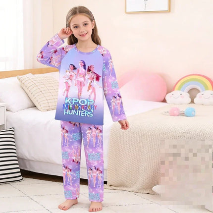 2026 Autumn Children Pajama Sets Cartoon Hunter Sleepwear for Kids 2-14years Teen Pijamas Boys Girls Loungewear Baby Clothes